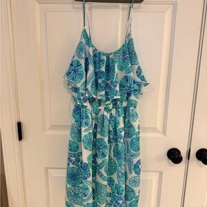 Lilly Pulitzer Vibrant Teal and White Dress